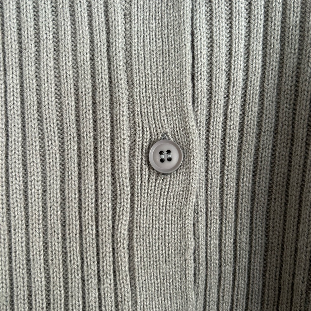 Gray Ribbed Button-Up Sweater - Picture 4 of 7